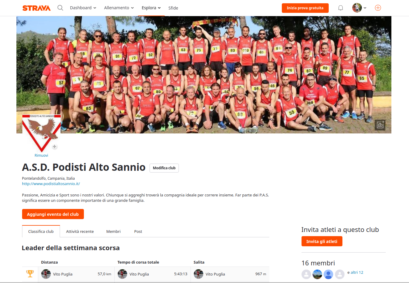 Podisti Alto Sannio su Strava